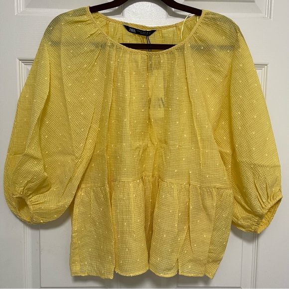 NWT ZARA Yellow Blouse - Picture 3 of 7